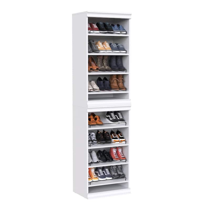 ClosetMaid Modular Storage 21.38-inch W 8-Shelf Shoe Tower Wood Closet System