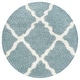 preview thumbnail 99 of 162, SAFAVIEH Dallas Shag Giusy Trellis 1.5-inch Thick Rug 6' Round - Seafoam/Ivory - Round