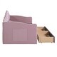 preview thumbnail 7 of 9, Twin Size Upholstered Daybed with Roll-out Trundle Drawers and USB Charging Ports, Velvet Sofabed Frame for Living Room, Pink