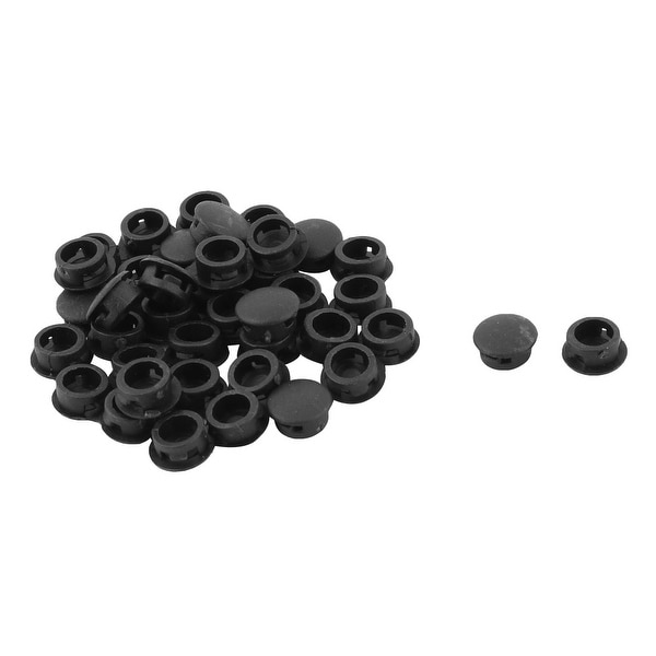 Unique Bargains 40 Pcs Antislip Plastic Round 8mm Dia Chair Foot Cover Table Furniture Leg Protector Black