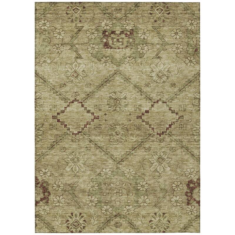 HomeRoots Floral Transitional Rectangle Outdoor Rug