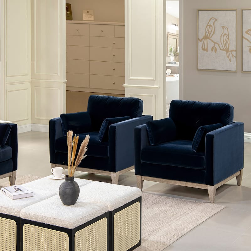 Knox 36" Modern Farmhouse Loose Pillow-Back Arm Chair
