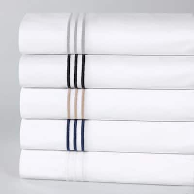 Superior Brandon Cotton Three-Line Embroidered Bed Sheet Set