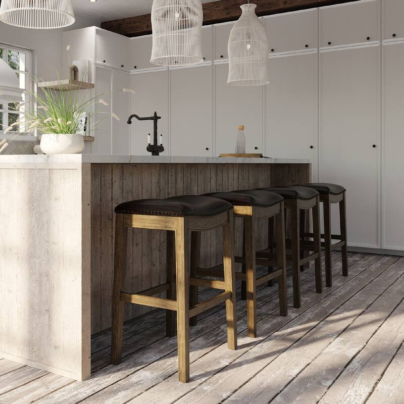 Maven Lane Adrien Saddle Kitchen Dining Stool