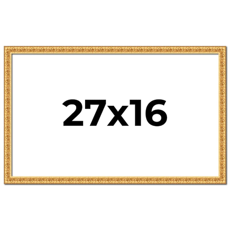 27x16 Frame Gold Real Wood Picture Frame Width 1 inches | Interior