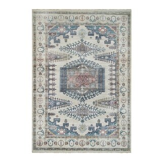 Shahbanu Rugs Ivory Reimagined Persian Viss Design Plush and Lush Soft ...