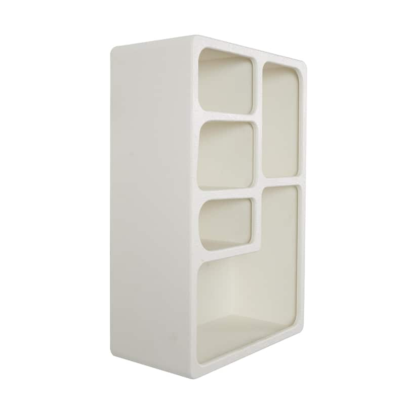 Wooden Geometric Arched Wall Shelf with Block Shapes - Cream or Black - Roche River Decor