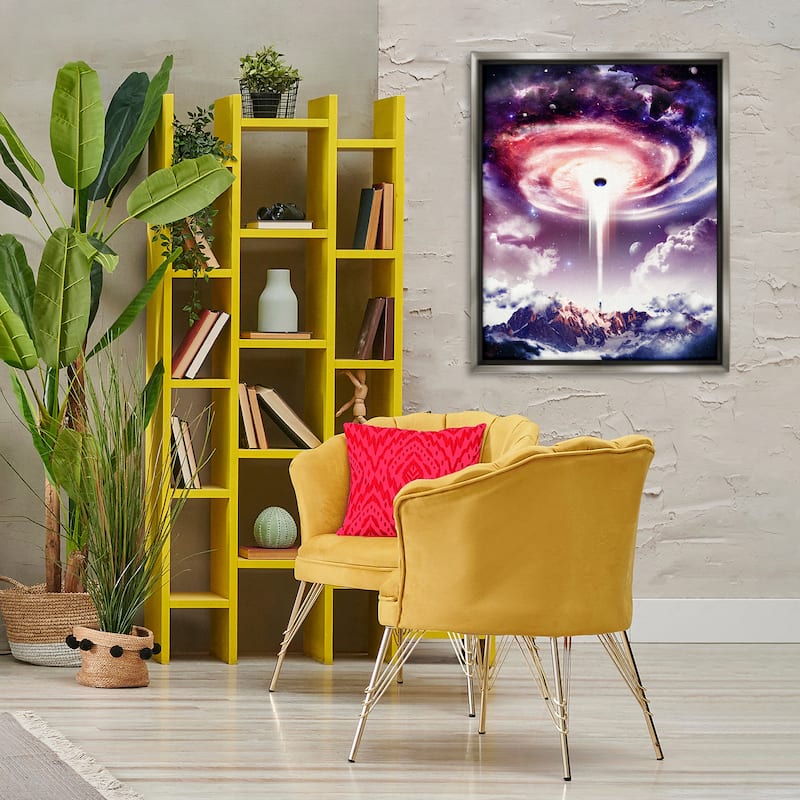 Stupell Surreal Space Nebula Rays Framed Floater Canvas Wall Art Design By Barrett Biggers