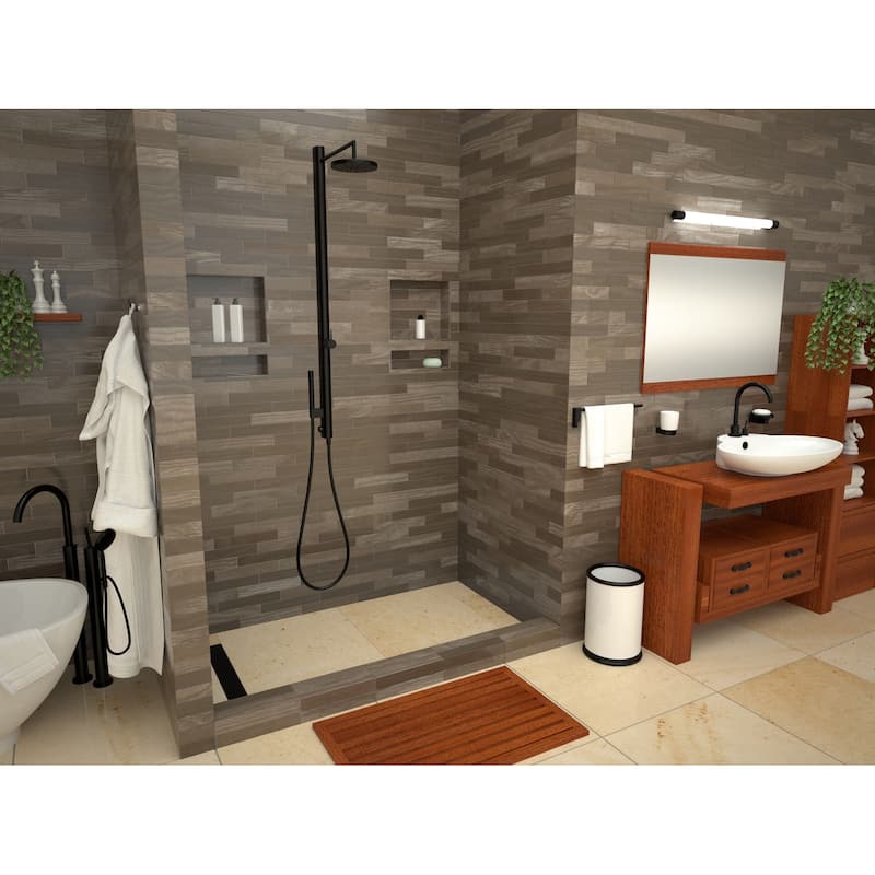 Tile Redi RT3754LPVC Redi Trench 54" x 37" Rectangular Shower Base