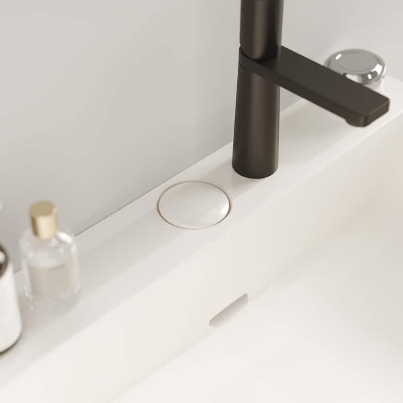 24" Bathroom Sink without Cabinet, White Ceramic Basin