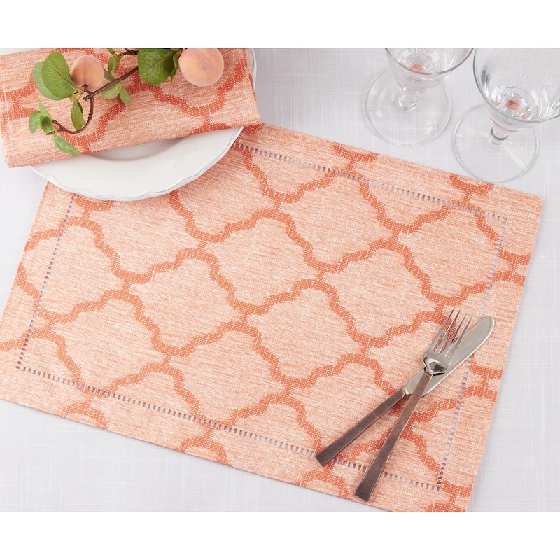 Placemats With Laser-Cut Hemstitch Design (Set of 4) - 14"x20"