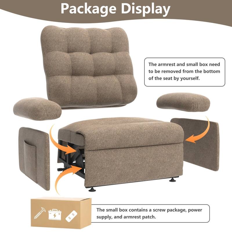 Breathable Fabric Recliner With Remote Control ,Side Pockets ,Adjustable Backrest And Footrest