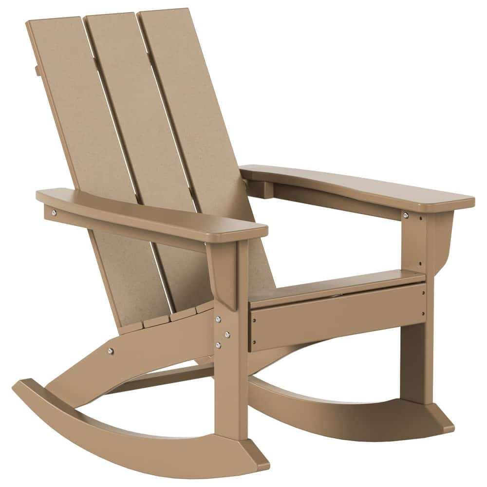 Shoreside Modern Eco-Friendly All Weather Poly Adirondack Rocking Chair