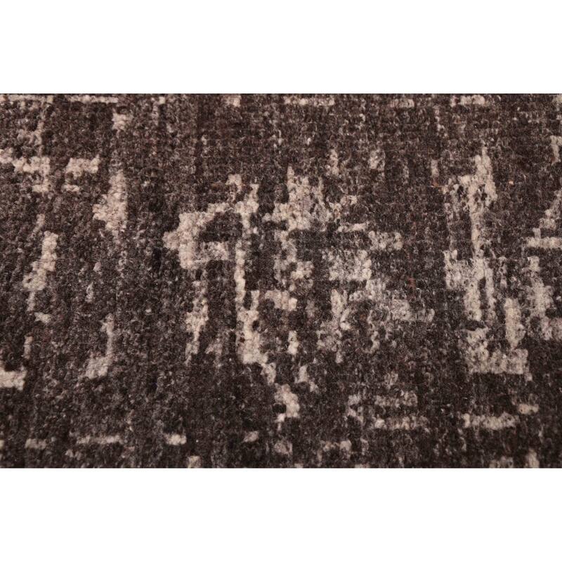 ECARPETGALLERY Hand-knotted Elysian Dark Grey Wool Rug - 8'1 x 10'0