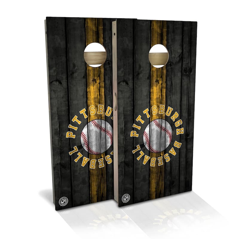 Pittsburgh Baseball Outdoor Cornhole Board Set - All-Weather 2x4 - NO Accessories