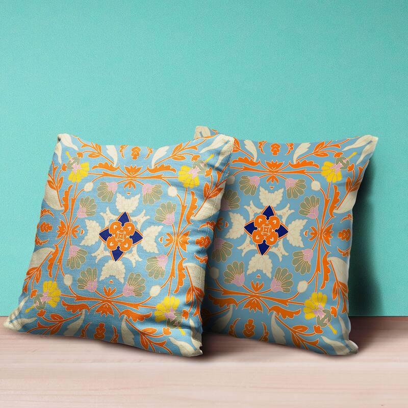 Amrita Sen Venetian Flower Paisley Duo Indoor Outdoor Pillow