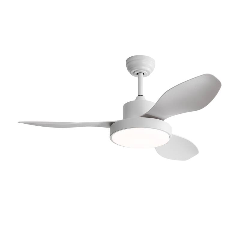 47 Inch Ceiling Fan with Light and Remote Control, 22W LED Ceiling Fan Lights with 3 ABS Blades, 6 Speeds Reversible DC Motor