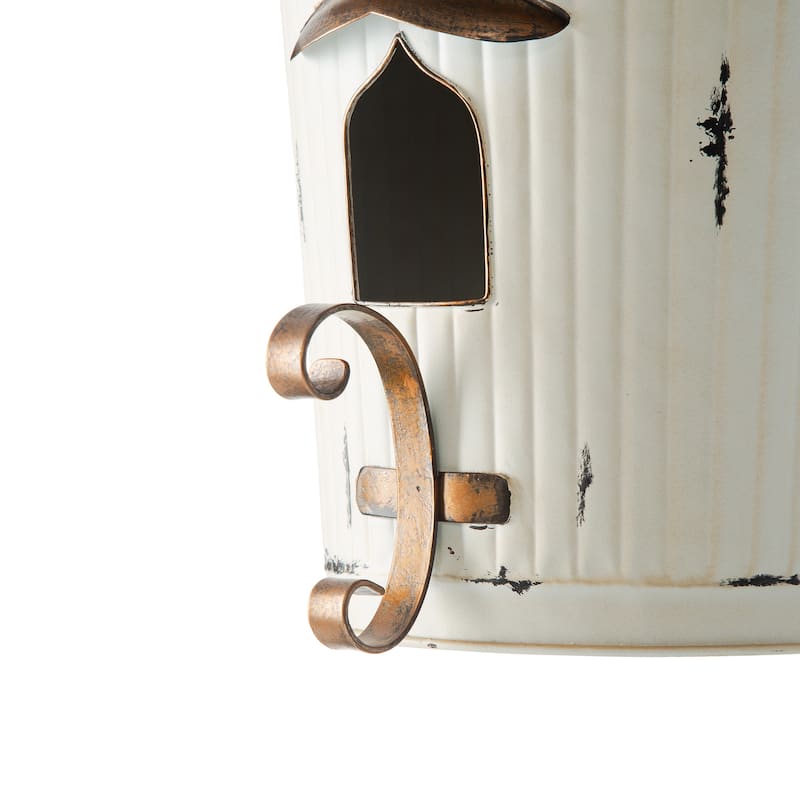 Glitzhome 29.75"H Farmhouse Distressed Metal Hanging Pagoda Birdhouse