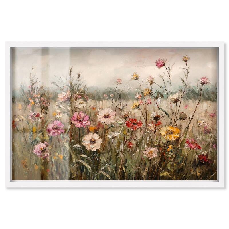 Vintage Blooms I Shadowbox by Art Remedy - White - 30" x 20"