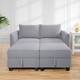 Option Loveseat with Double Ottoman,Gray