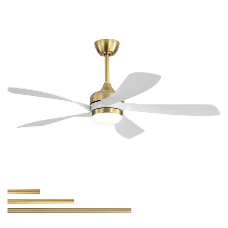 52-Inch Ceiling Fan with Light - Dimmable with Memory Function, DC Reversible Motor, Includes Remote Control
