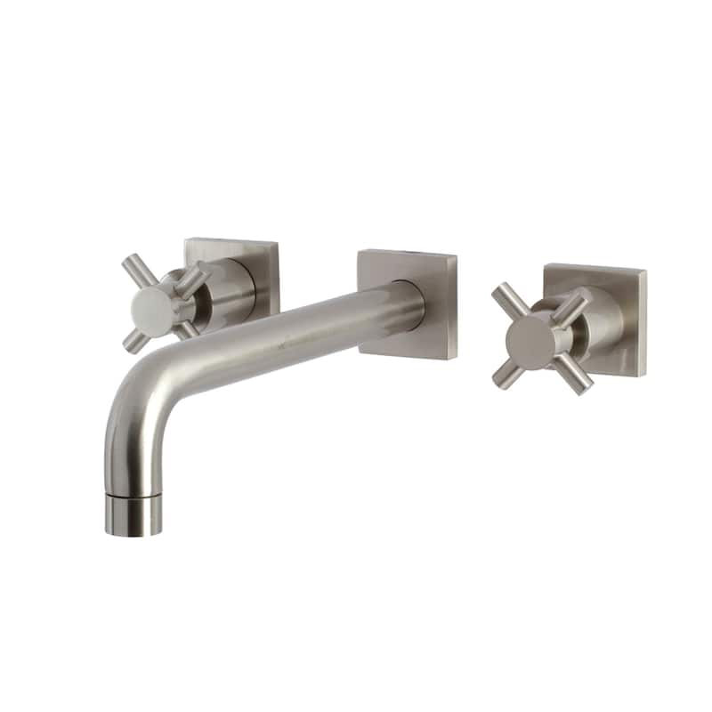 Concord 3-Hole Wall Mount Roman Tub Faucet in Polished Brass - Brushed Nickel