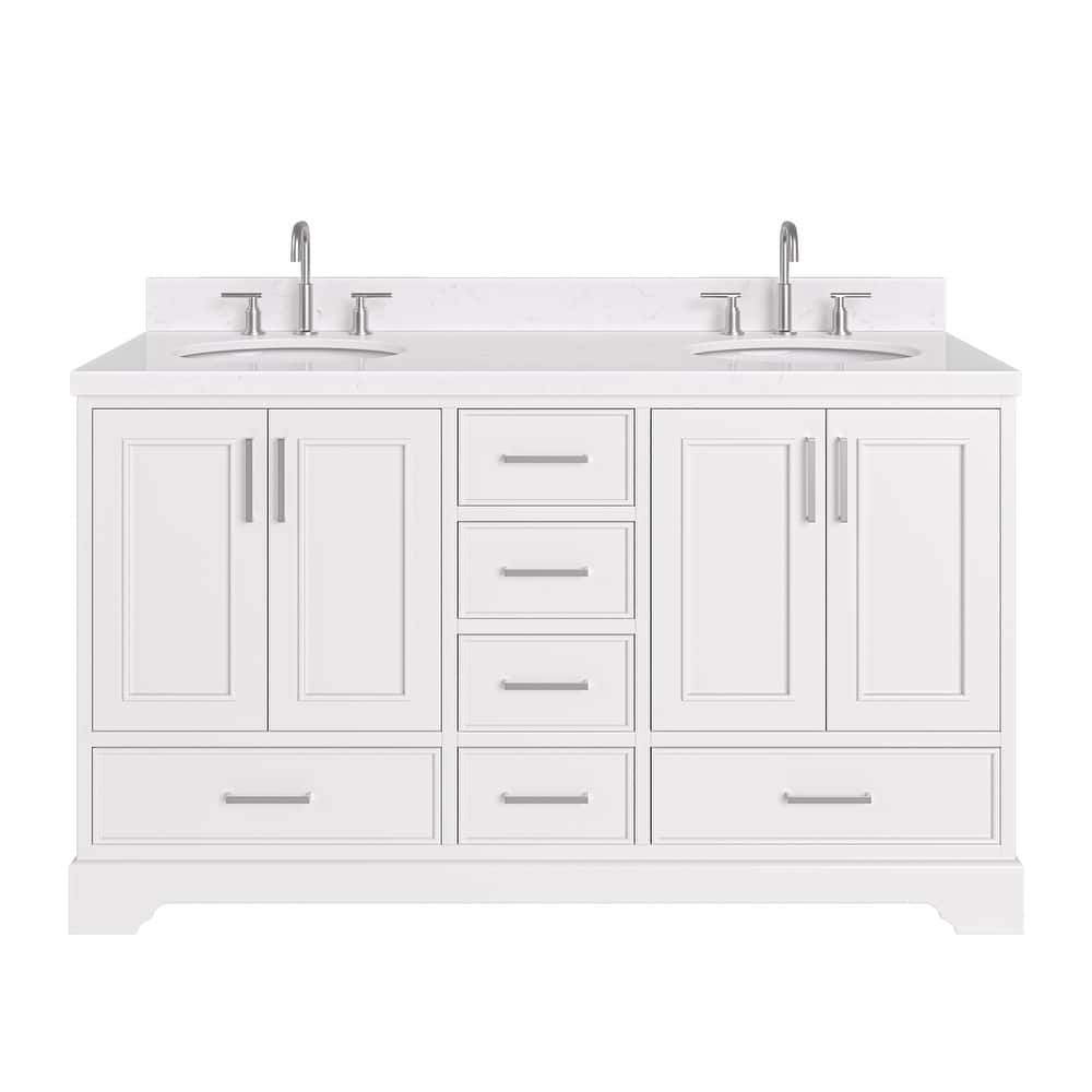 Ariel M060DCQOVO Stafford 60" Free Standing Double Basin Vanity Set