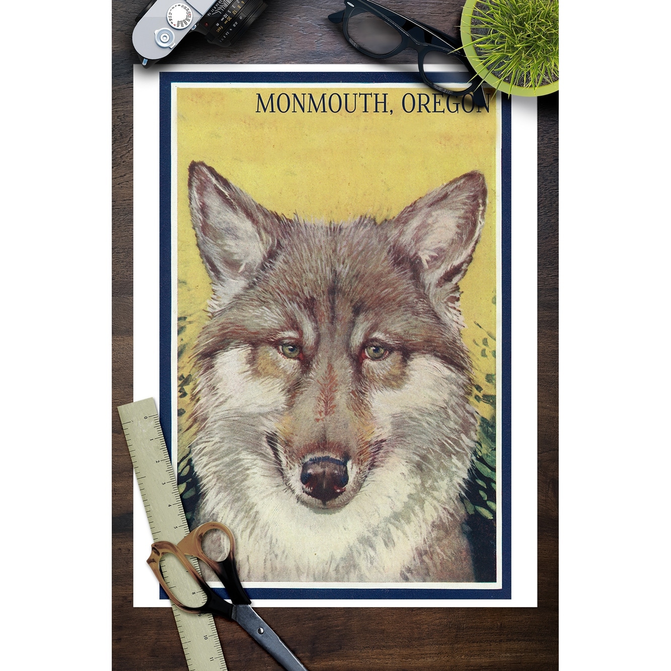 Glow In The Dark Canvas Wall Art Print Gray Wolf Lightfairy