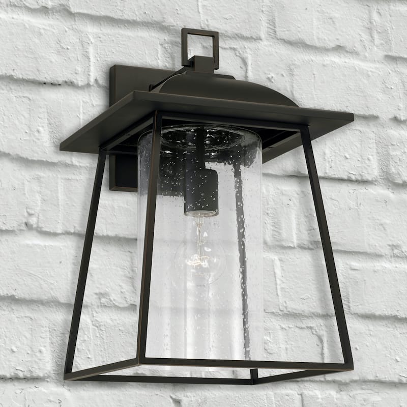 Durham 10.5" 1-light Outdoor Wall Lantern w/ Clear Seeded Glass