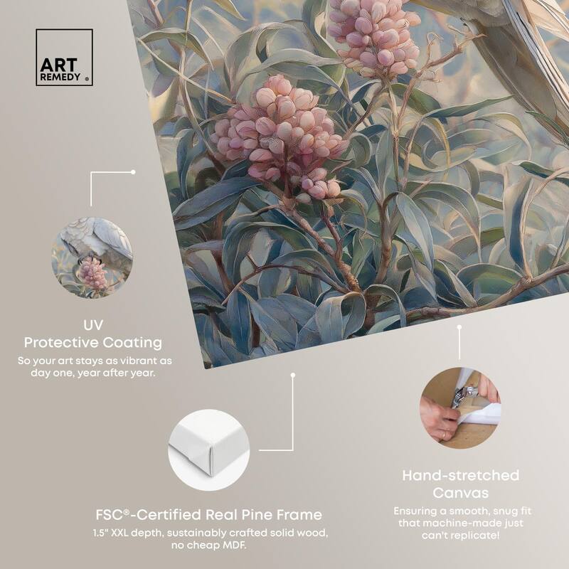 Cockatoo and Blossoms Canvas by Art Remedy, Gallery Wrapped