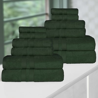 Superior Ultra-Soft Cotton Solid Quick-Drying 12 Piece Towel Set