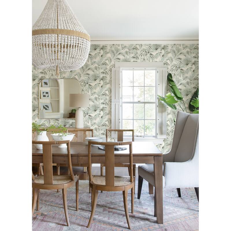 Chesapeake Manaus Aqua Palm Frond Wallpaper