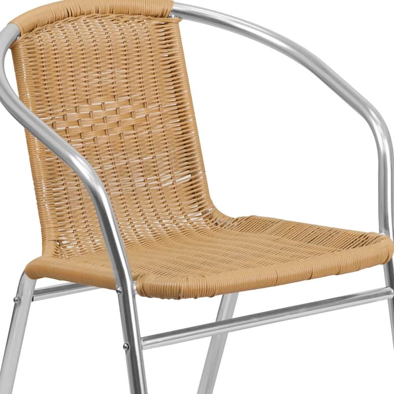 Aluminum and Rattan Commercial Indoor-Outdoor Restaurant Stack Chair