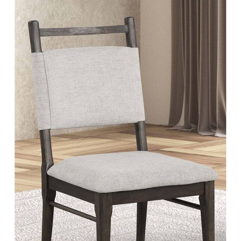 2pc Side Chairs Upholstered Seat Polyester Rubber wood Dining Room Furniture
