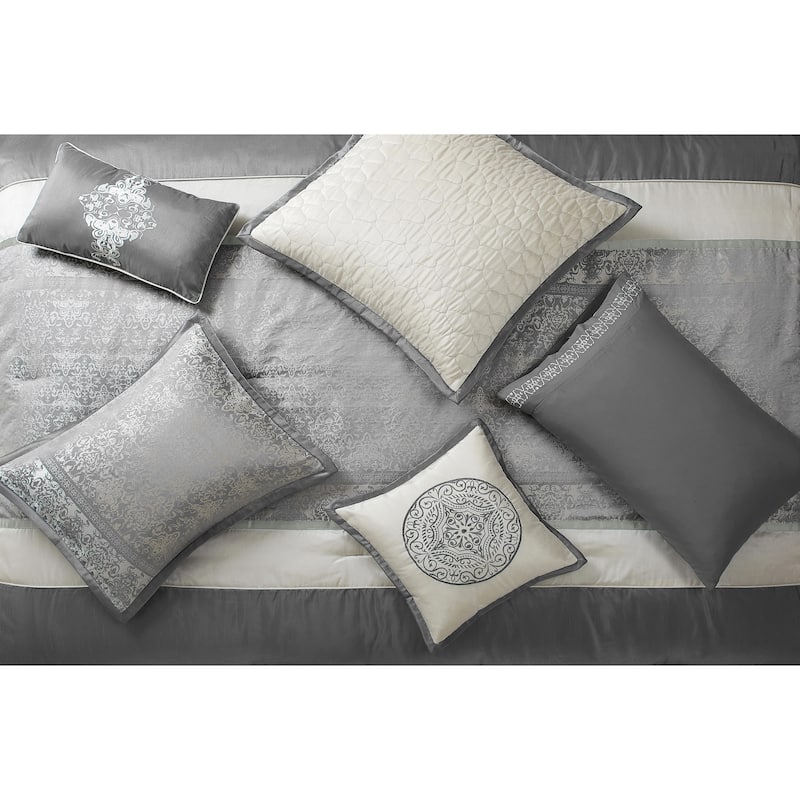 Nanshing Sierra 12 Piece Faux Silk Damask Comforter Set