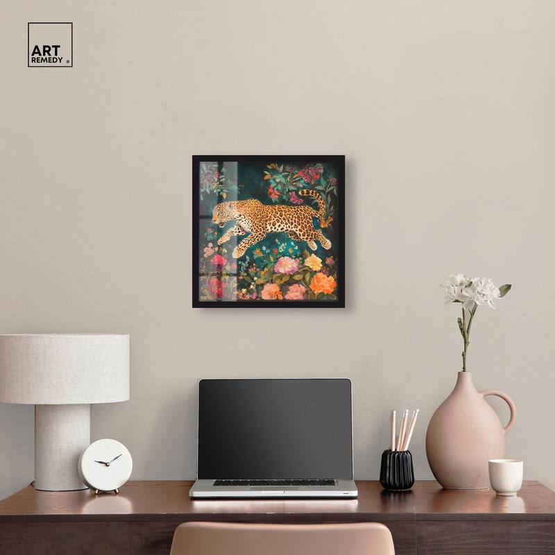 Tigers and Blooms Shadowbox by Art Remedy