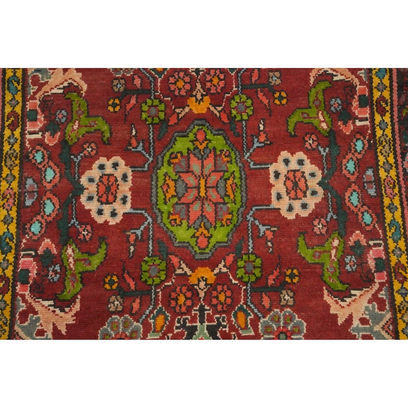 Hand Knotted Oriental 100% Wool Carpet Traditional Floral Oranges & Rust Lilian Runner Rug - 10' 0'' X 3' 6''
