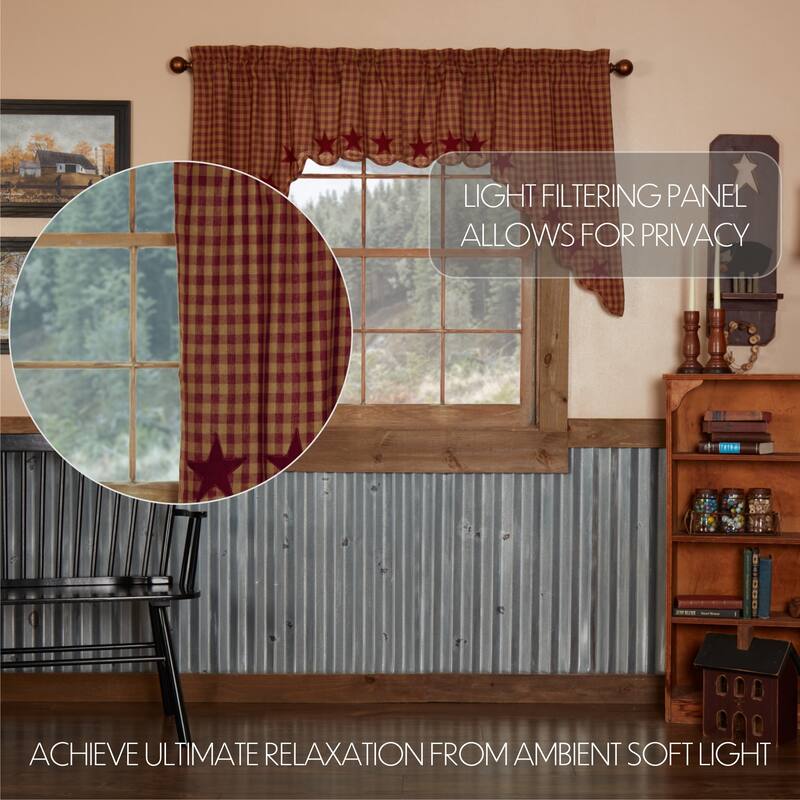 Sawyer Mill Black Patchwork Valance 19x90 - M