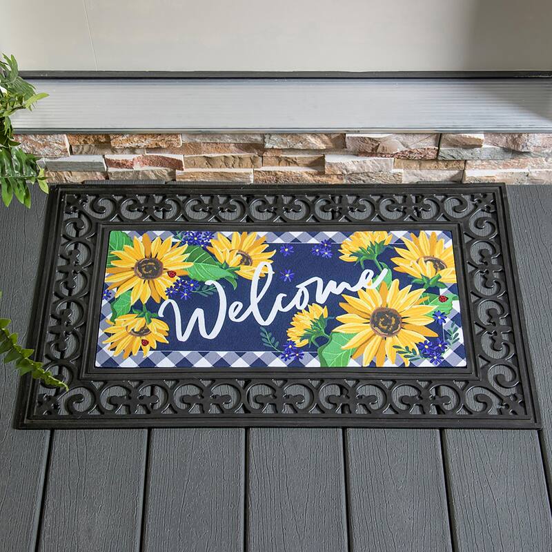 22 in. x 10 in. Sunflower Welcome Sassafras Switch Mat