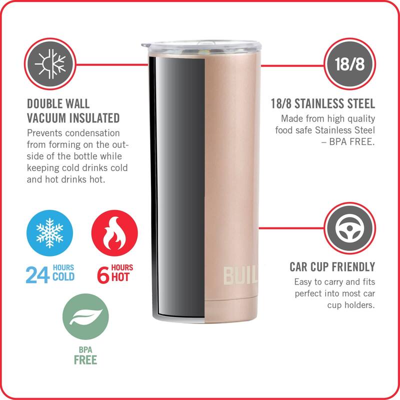BYO Double Wall 20 oz Insulated Stainless Steel Tumbler - 20 Oz