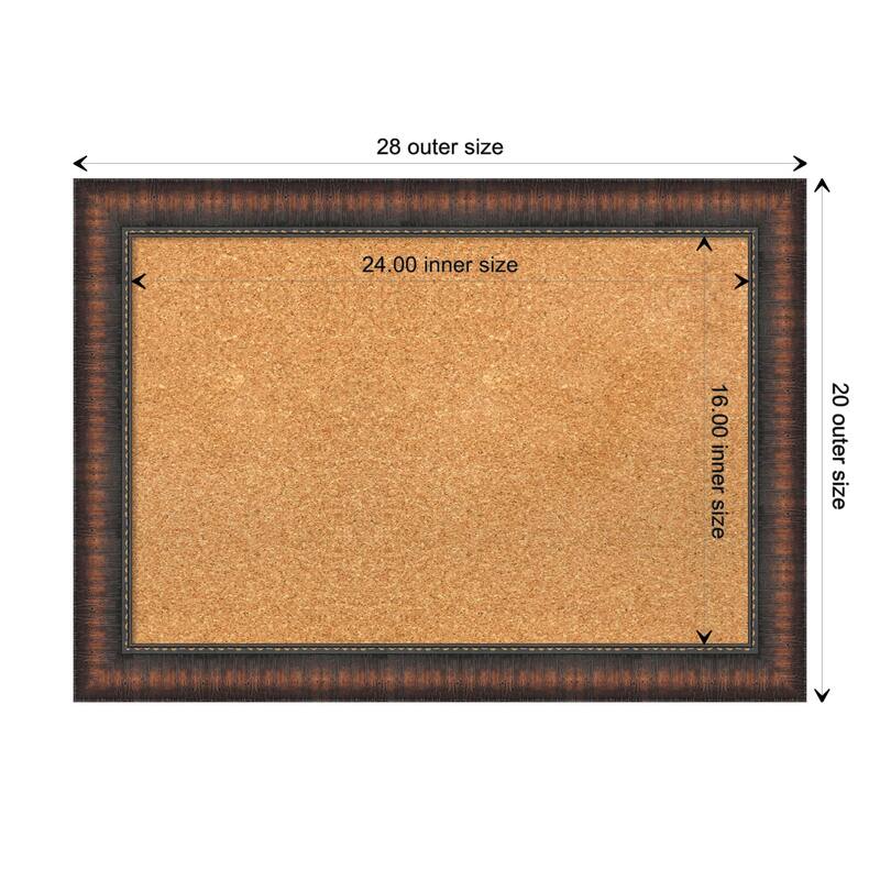 Caleb Brown Framed Natural Corkboard Bulletin Board - Board Size 24x16