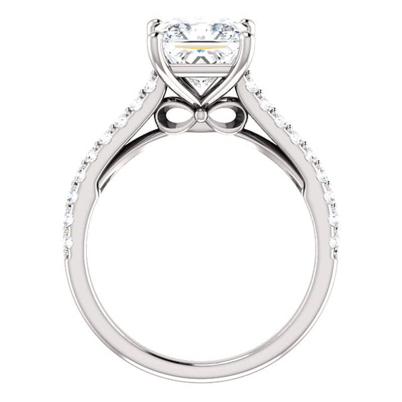 2 3/4 Ct Princess Cut Lab Grown Diamond Engagement Ring White Gold