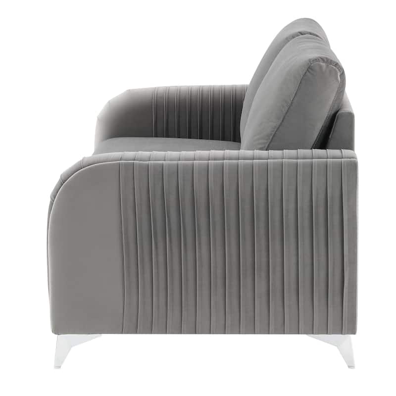 Gray Velvet Loveseat