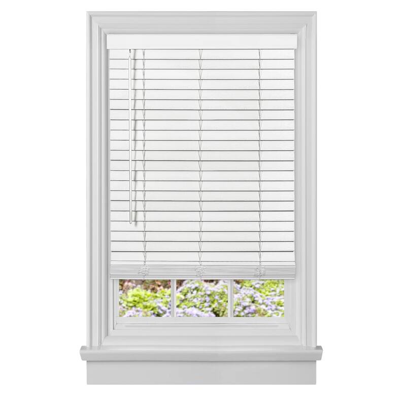 Cordless GII Madera Falsa 2" Faux Wood Blind - 52 w x 64 l inches - White