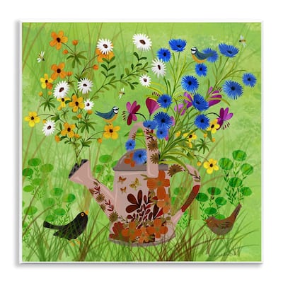 Stupell Bright Gardening Can & Birds Wall Plaque Art Design By Kay Widdowson