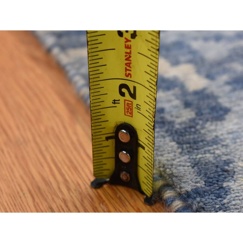 Shahbanu Rugs Beau Blue, Wool, Hand Knotted, Award Winning THE