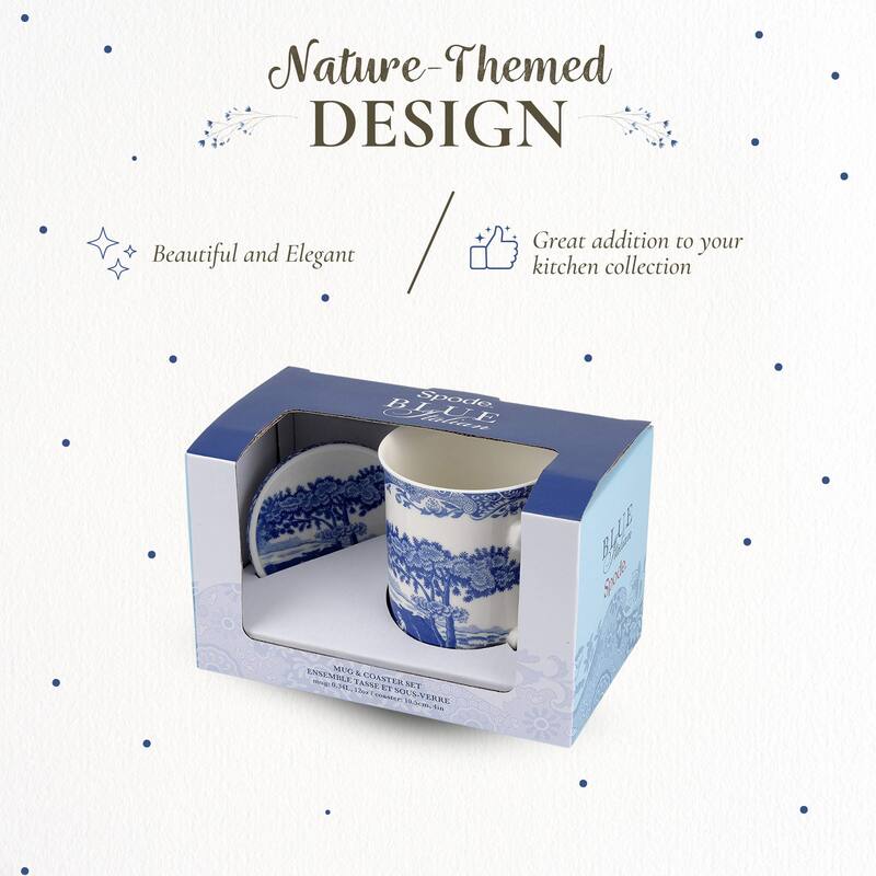 Spode Blue Italian Mug and Coaster Set