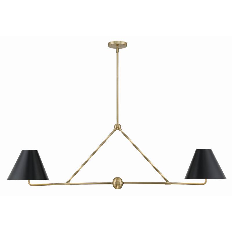 Xavier 4 Light Vibrant Gold Chandelier - 54"W x 17"H x 10"D - 54"W x 17"H x 10"D