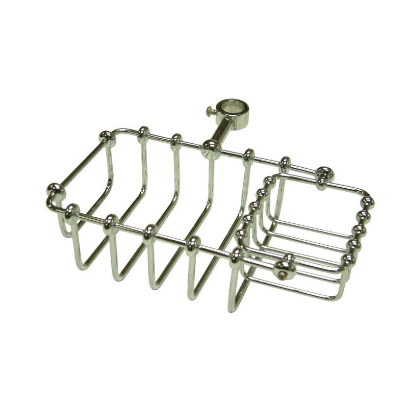 Vintage 7-Inch Riser Mount Soap and Sponge Holder - Polished Chrome