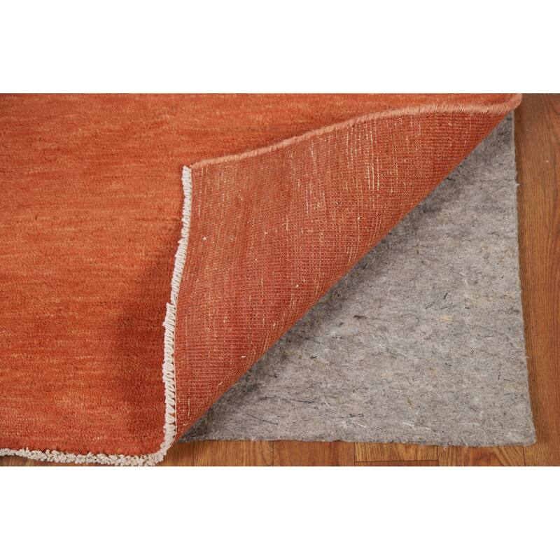 Orange Gabbeh Modern Foyer Rug Hand-Knotted Accent Wool Carpet - 2'7"x 4'1"